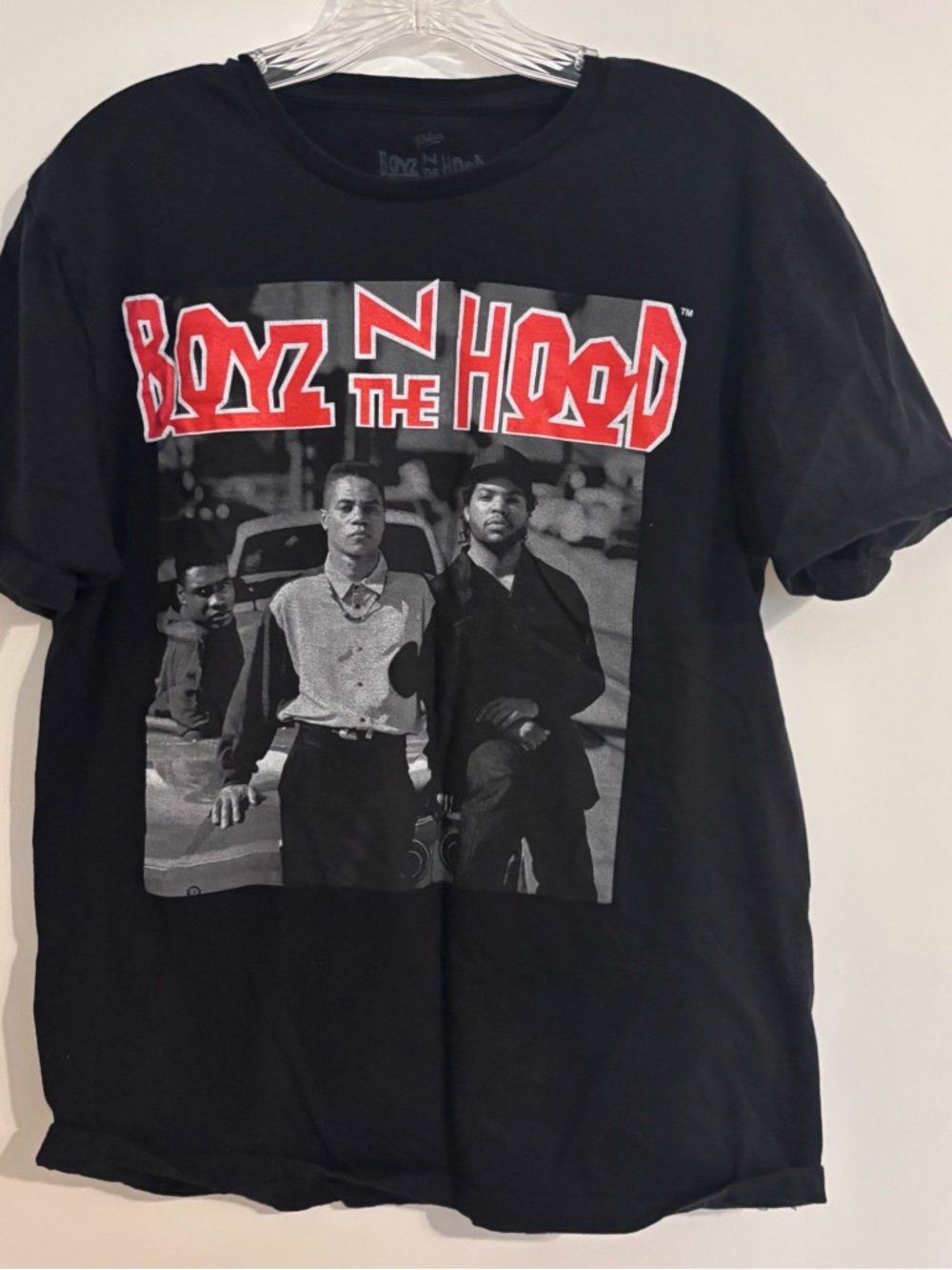 Boyz N the Hood Graphic Short Sleeve Tee - Black with Red Print